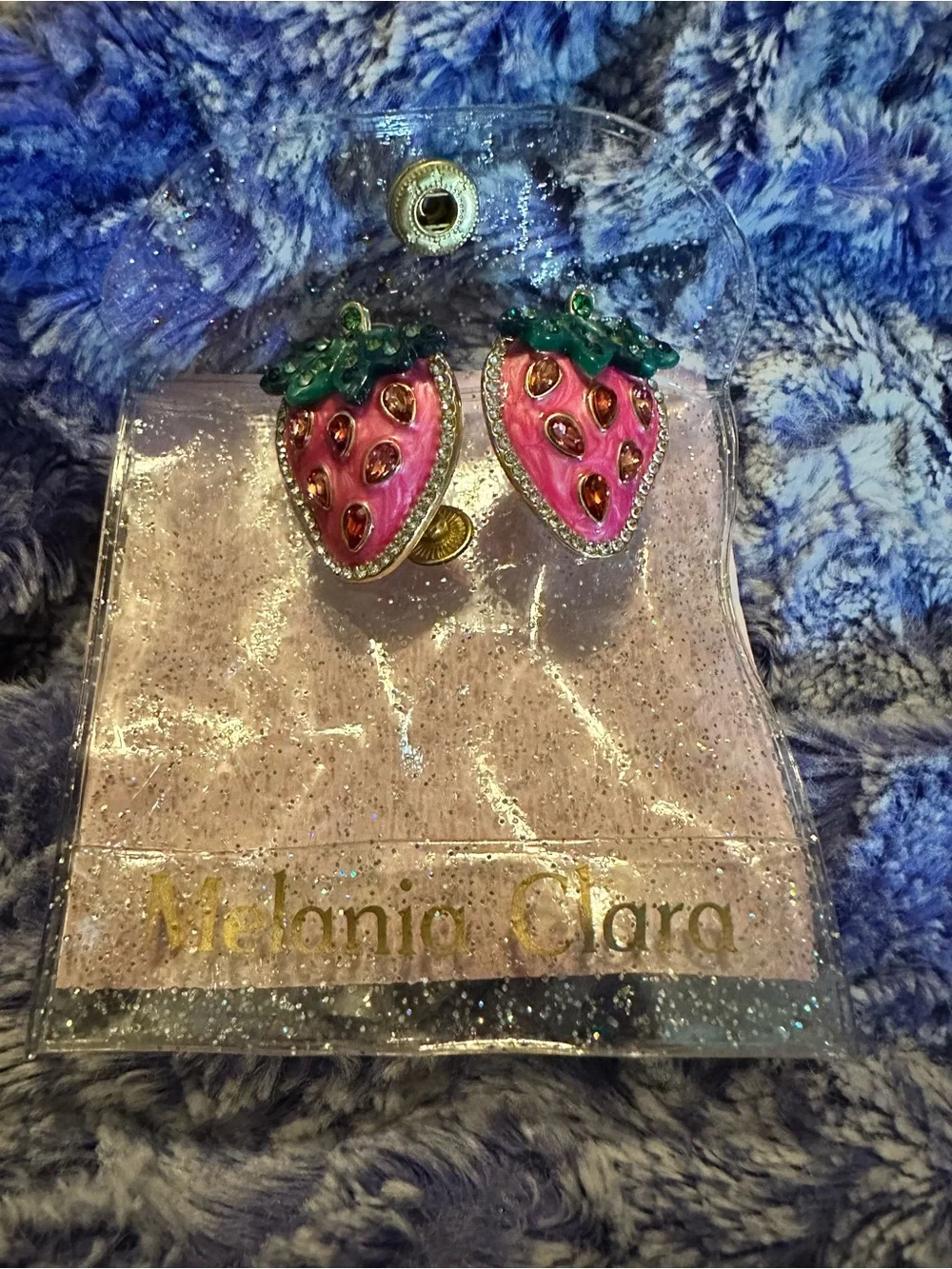 Melania Clara Pink Strawberry Post Earrings